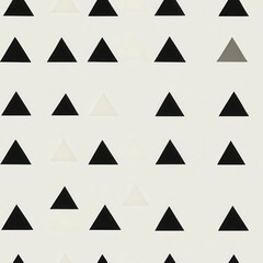 Leinwandbilder - A minimalistic black and white pattern featuring various triangles arranged in a rhythmic design on a light background