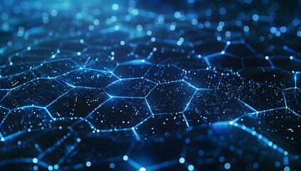 Aufkleber - Blue background with a hexagonal pattern, representing technology