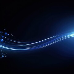 Poster - Softly blurred blue lights swirl gently against a dark blue background, creating an ethereal atmosphere for relaxation or inspiration
