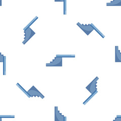Poster - Seamless pattern of blue diving boards with stairs on a white background, perfect for summer themed projects