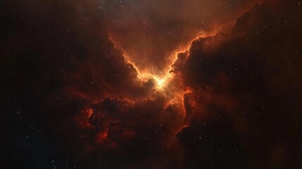 Poster - A space scene with a large orange cloud in the middle