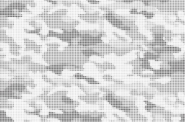 Fototapete - Abstract halftone seamless camouflage pattern. Repeating digital dotted hexagonal camo military texture background. Abstract modern fabric textile ornament. Vector illustration.