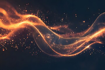 Poster - Abstract waves of light and particles creating a dynamic, energetic visual effect.