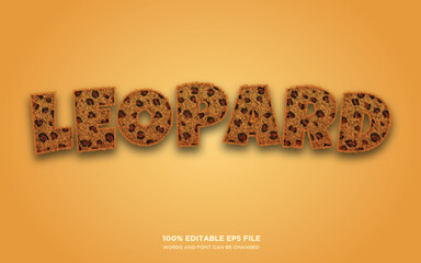Fototapete - Leopard editable text style effect	
