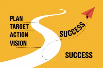 Poster - The path to success requires planning  targeting  action  and vision.