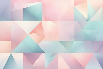 Wall Mural - Crisp clean geometric shapes in soft pastel tones with smooth blurred gradients, AI Generated