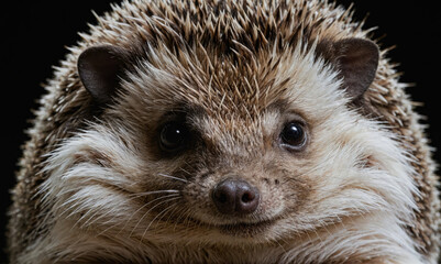 Wall Mural - a close-up of a hedgehog with a cute, innocent expression