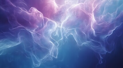 Aufkleber - An ethereal background of translucent waves and gradients in soft blues and purples, creating a dreamlike, fluid digital pattern that feels both organic and futuristic. No text, no logo, wide angle