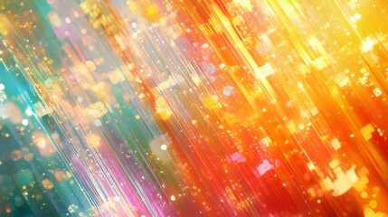 Poster - A futuristic space of layered holographic panels, each glowing in vibrant colors and patterns, creating a complex, multi-dimensional abstract digital scene. No text, no logo, wide angle shot, 4k