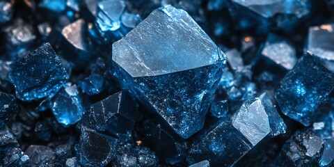 Poster - Close up of blue crystalline structure.