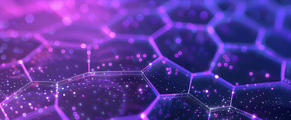Poster - Abstract purple and blue background with a hexagonal pattern
