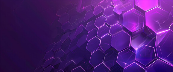 Poster - Abstract purple and blue background with a hexagonal pattern