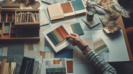 Aufkleber - A person is holding a piece of paper with a colorful design on it