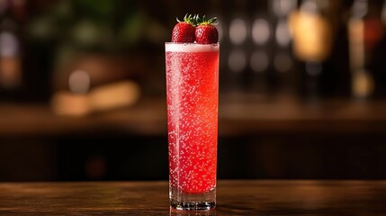 Wall Mural - rossini with fresh strawberry puree and prosecco
