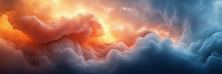 Poster - A surreal digital artwork featuring an abstract cloud formation with vibrant colors and fluid shapes