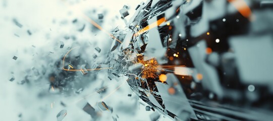 cyber digital machine explosion background 3