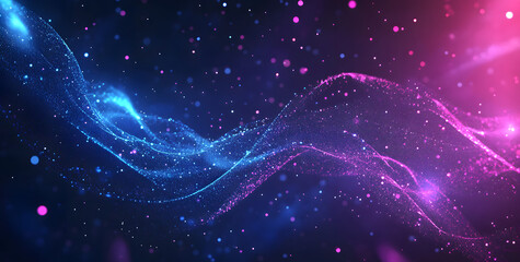Poster - A digital abstract background with glowing blue and purple connections forms the shape of an AI brain on a dark gradient, ideal for tech presentations and social network banners.