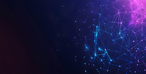 Aufkleber - A digital abstract background with glowing blue and purple connections forms the shape of an AI brain on a dark gradient, ideal for tech presentations and social network banners.