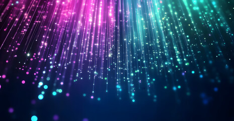 Fototapete - A digital abstract background with glowing blue and purple connections forms the shape of an AI brain on a dark gradient, ideal for tech presentations and social network banners.