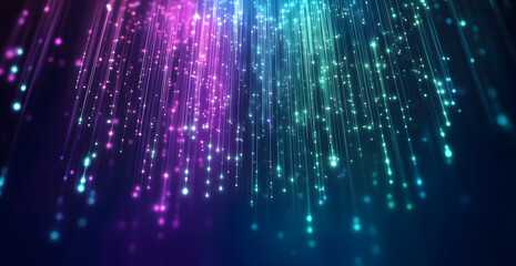 Poster - A digital abstract background with glowing blue and purple connections forms the shape of an AI brain on a dark gradient, ideal for tech presentations and social network banners.