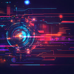 Fototapete - A digital abstract background with glowing blue and purple connections forms the shape of an AI brain on a dark gradient, ideal for tech presentations and social network banners.