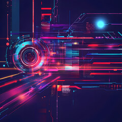 Poster - A digital abstract background with glowing blue and purple connections forms the shape of an AI brain on a dark gradient, ideal for tech presentations and social network banners.