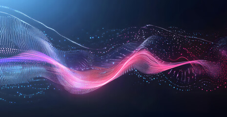 Poster - A digital abstract background with glowing blue and purple connections forms the shape of an AI brain on a dark gradient, ideal for tech presentations and social network banners.
