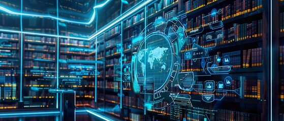 Digital Library Dashboard with Ebook Categories and Knowledge Base Search