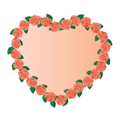 Poster - Heart with Roses. International winter holiday for friends and lovers Valentine's Day vector art