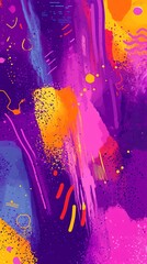 Poster - Abstract painting with vibrant colors and bold strokes.