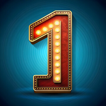 A retro-style vector illustration of a signboard displaying the number 