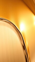 Aufkleber - Close-up of Shiny Metallic Surface Reflecting Warm Light in a Modern Interior Design Setting
