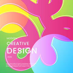 Wall Mural - green blue and pink gradient geometric shapes background. ideal for post, background, banner, ad, pr