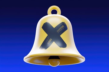 Poster - A yellow bell with a black X on it  indicating a notification.