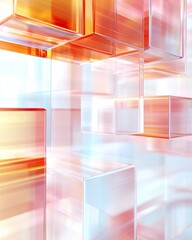 Poster - Digital Tesseract Showcase: Illuminated Layers in 3D Visual Space