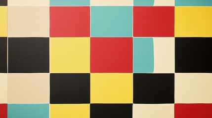 Poster - Colorful abstract geometric pattern featuring vibrant squares in various colors.