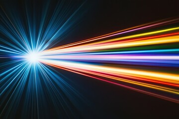 Aufkleber - Light Refracted Through a Glass Prism Creates a Colorful Spectrum Against a Dark Backdrop