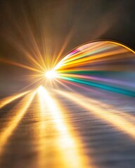 Aufkleber - Light Refracts Through a Glass Prism, Creating a Vibrant Rainbow Spectrum in Darkness