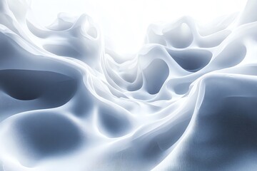 Poster - Abstract white fabric with soft waves and folds.