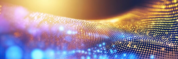Poster - Visualizing Quantum Tunneling With Particles Passing Through a Barrier Under Cool-Toned Illumination