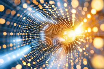 Poster - Visualizing Quantum Tunneling With Particles Moving Through a Barrier in Cool Toned Light