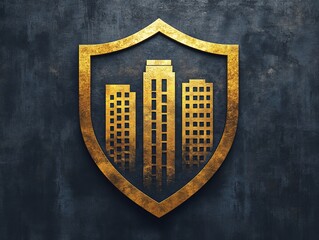 Poster - A sleek modern shield logo with a dark blue base and a silver accent that conveys professionalism