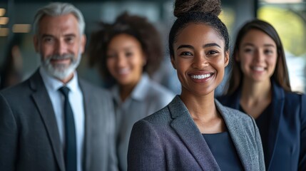 Poster - employee smiles after a successful event Workplace Inclusivity Diverse Hiring