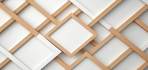 Poster - A pattern of interwoven frames with a rope-like border, showcasing a contemporary design aesthetic and a light, airy feel.