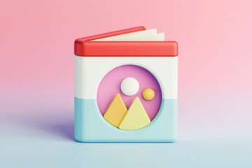Leinwandbilder - A colorful 3D icon representing a photo album.