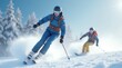© Caspernik - Collection of Floating Sportsman in Ski Suit Snow Skiing Action