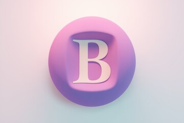 Aufkleber - A 3D render of the letter B in a circle.