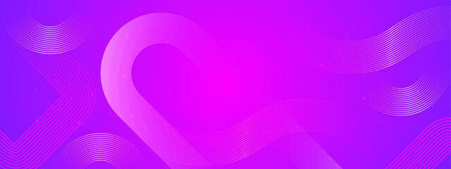 Poster - Purple Violet and Pink Abstract Banner Geometric Lines Pattern Ideal for Post, Background, Banner, Ad, Promo, Invitation, Etc