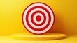 © weerasak - Colorful target on a bright yellow background, representing focus and goal achievement in a playful design.