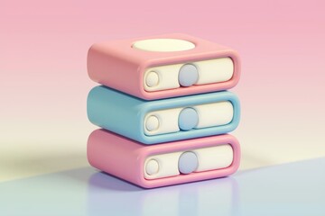 Poster - Stack of colorful  rectangular blocks with rounded edges.